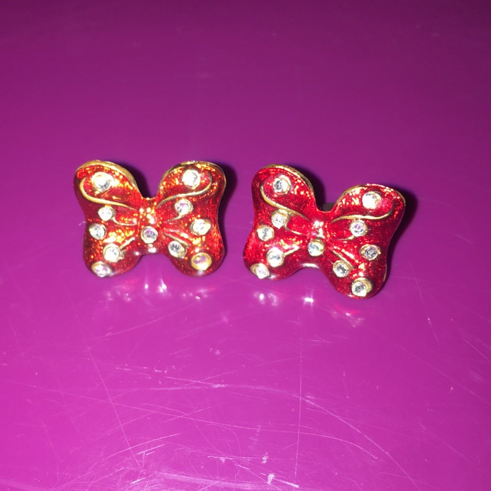 Minnie Mouse Bow Earrings